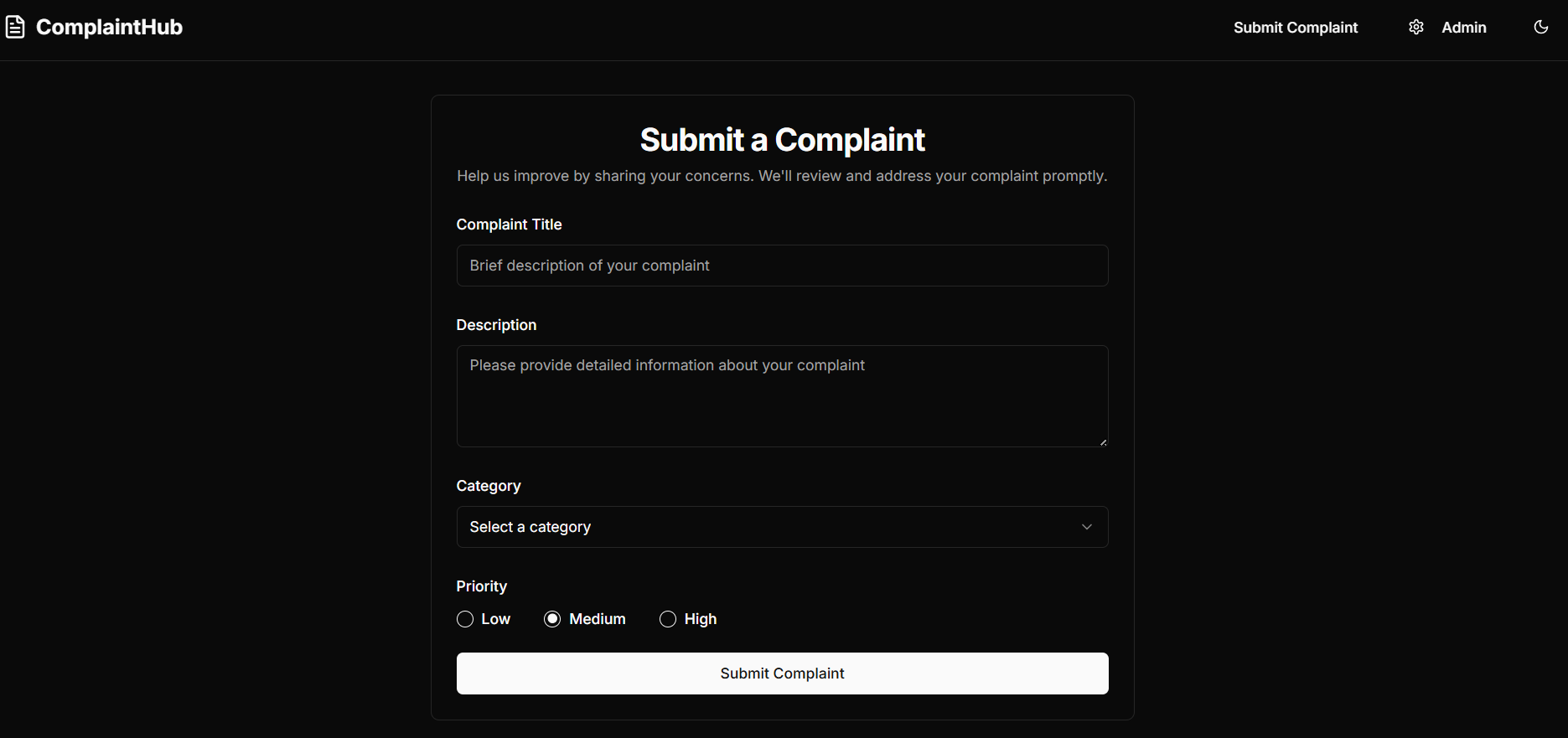 Complaint Management System